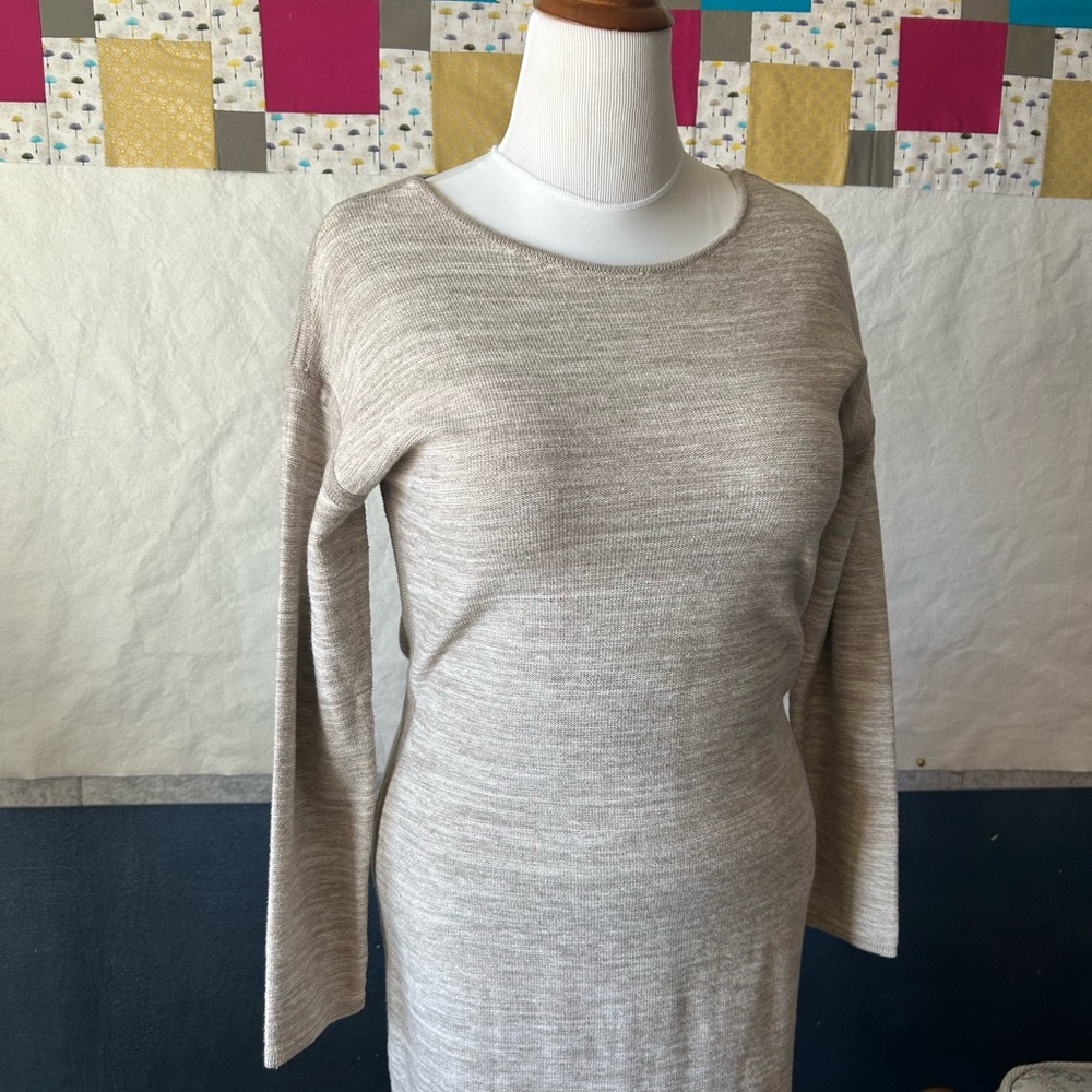 Athleta Beige Knit Sweater Dress
